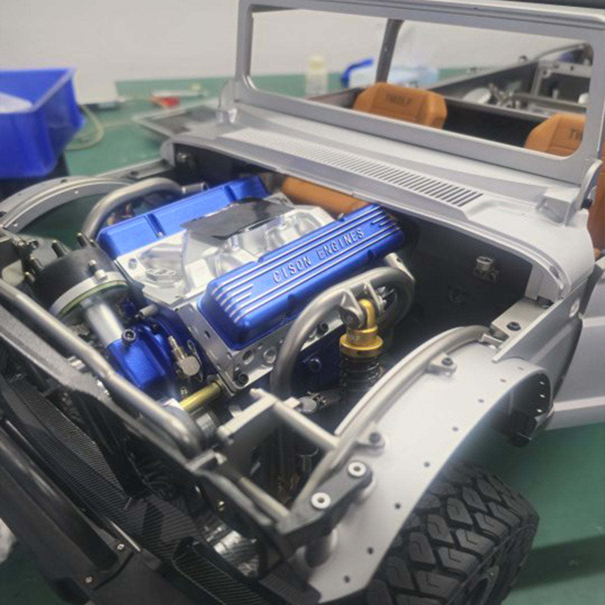 Cison V8-440 OHV 44cc Small Block Engine Kit with Metal Base - High Performance DIY RC Model-helloworld7