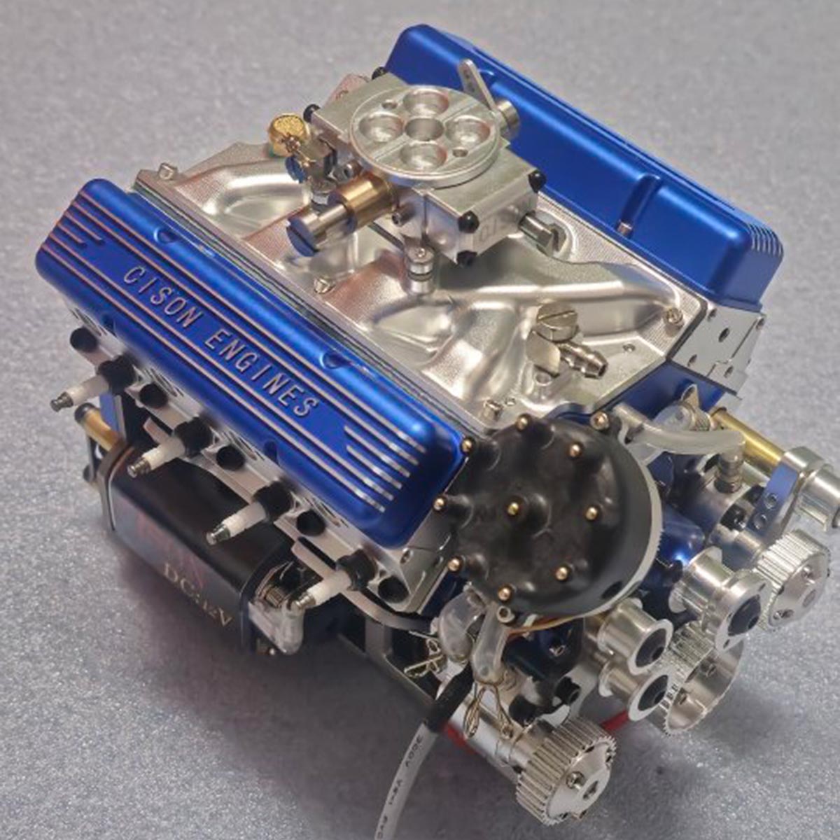 Cison V8-440 OHV 44cc Small Block Engine Kit with Metal Base - High Performance DIY RC Model-helloworld7