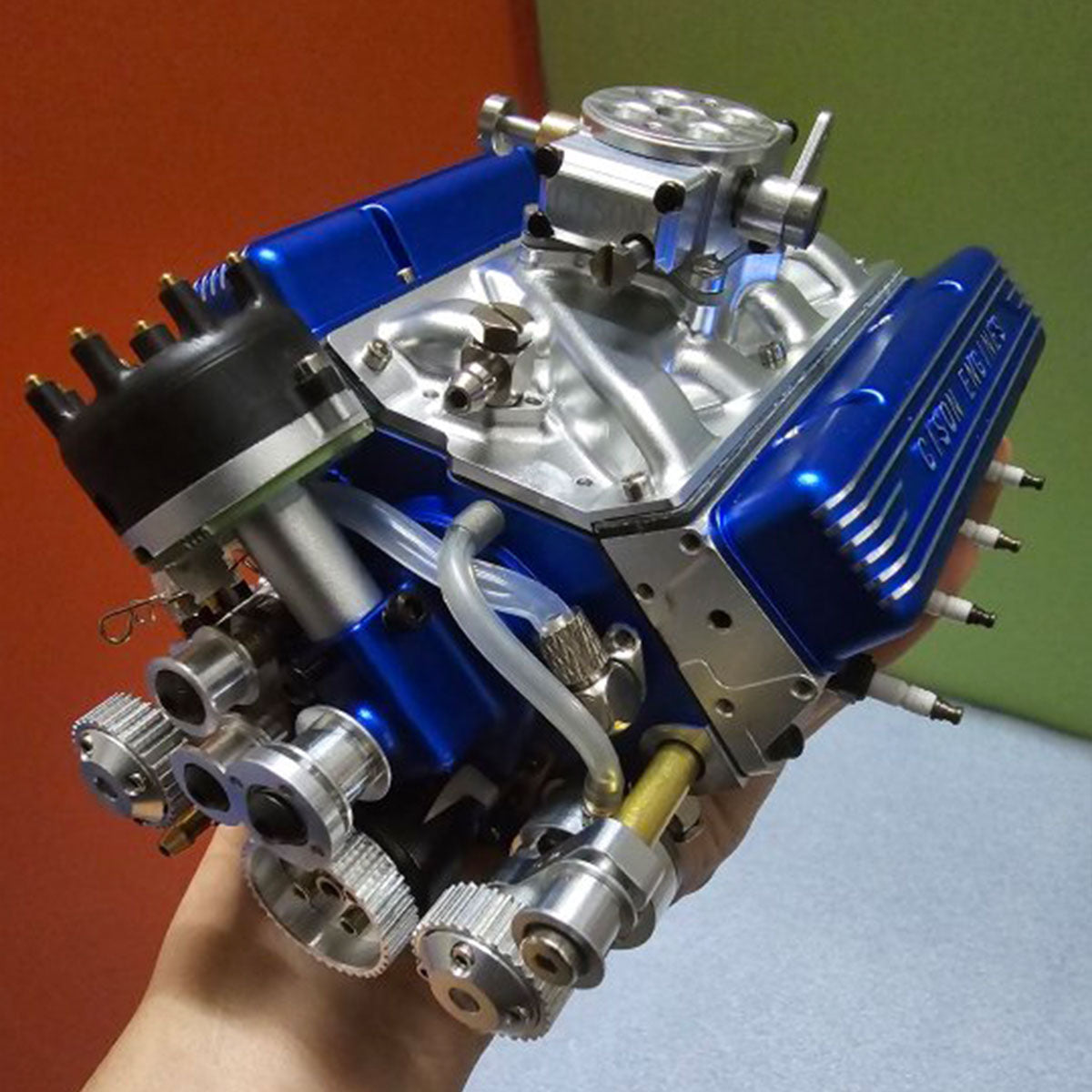 Cison V8-440 OHV 44cc Small Block Engine Kit with Metal Base - High Performance DIY RC Model-helloworld7