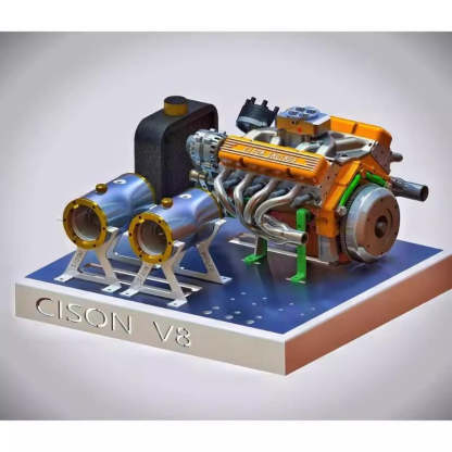 Cison V8-440 OHV 44cc Small Block Engine Kit with Metal Base - High Performance DIY RC Model-helloworld7