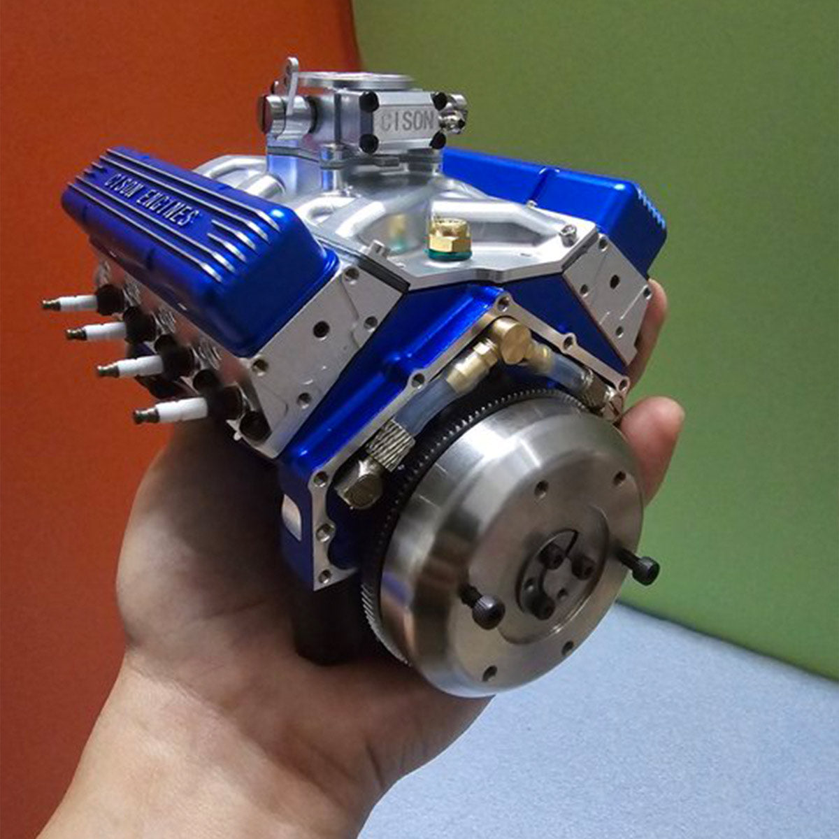 Cison V8-440 OHV 44cc Small Block Engine Kit with Metal Base - High Performance DIY RC Model-helloworld7