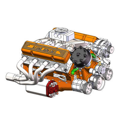 Cison V8-440 OHV 44cc Small Block Engine Kit with Metal Base - High Performance DIY RC Model-helloworld7