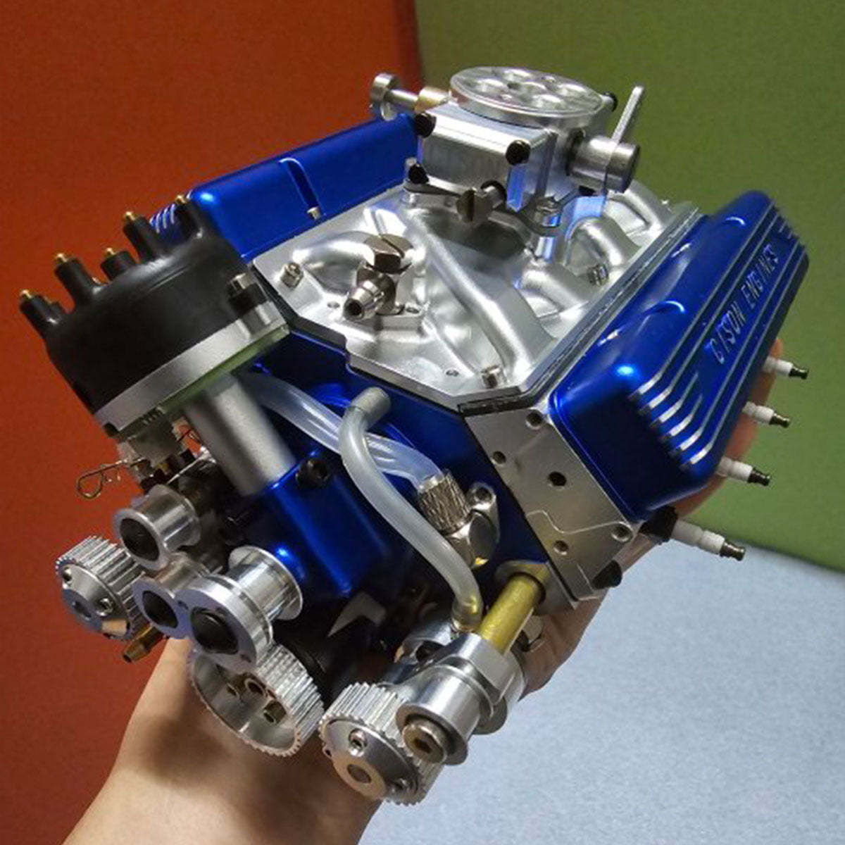 Cison V8-440 OHV 44cc Small Block Engine Kit with Metal Base - High Performance DIY RC Model-helloworld7