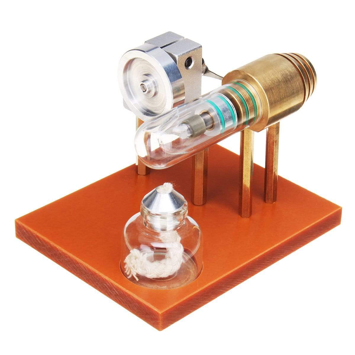 Classic Hot Air Stirling Engine Model Kit Science Toy with Glass Cylinder