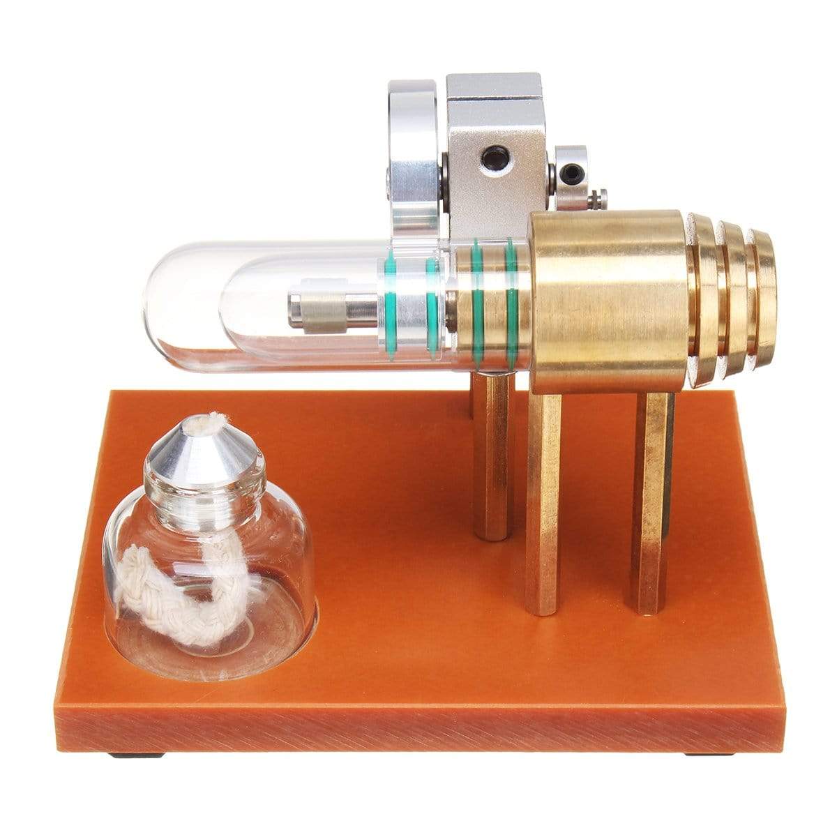 Classic Hot Air Stirling Engine Model Kit Science Toy with Glass Cylinder
