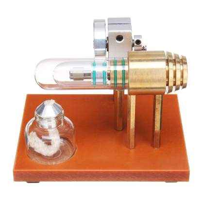 Classic Hot Air Stirling Engine Model Kit Science Toy with Glass Cylinder