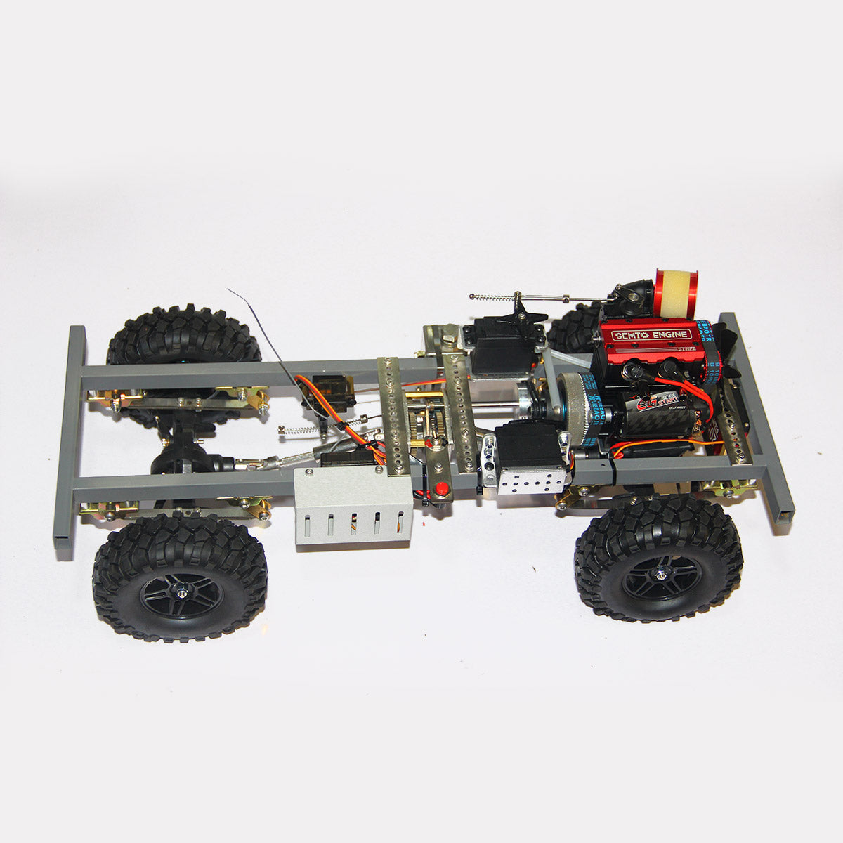 Custom 1/10 4WD Nitro Off-Road RC Car with SEMTO ST-NF2 Twin-Cylinder Engine RTR