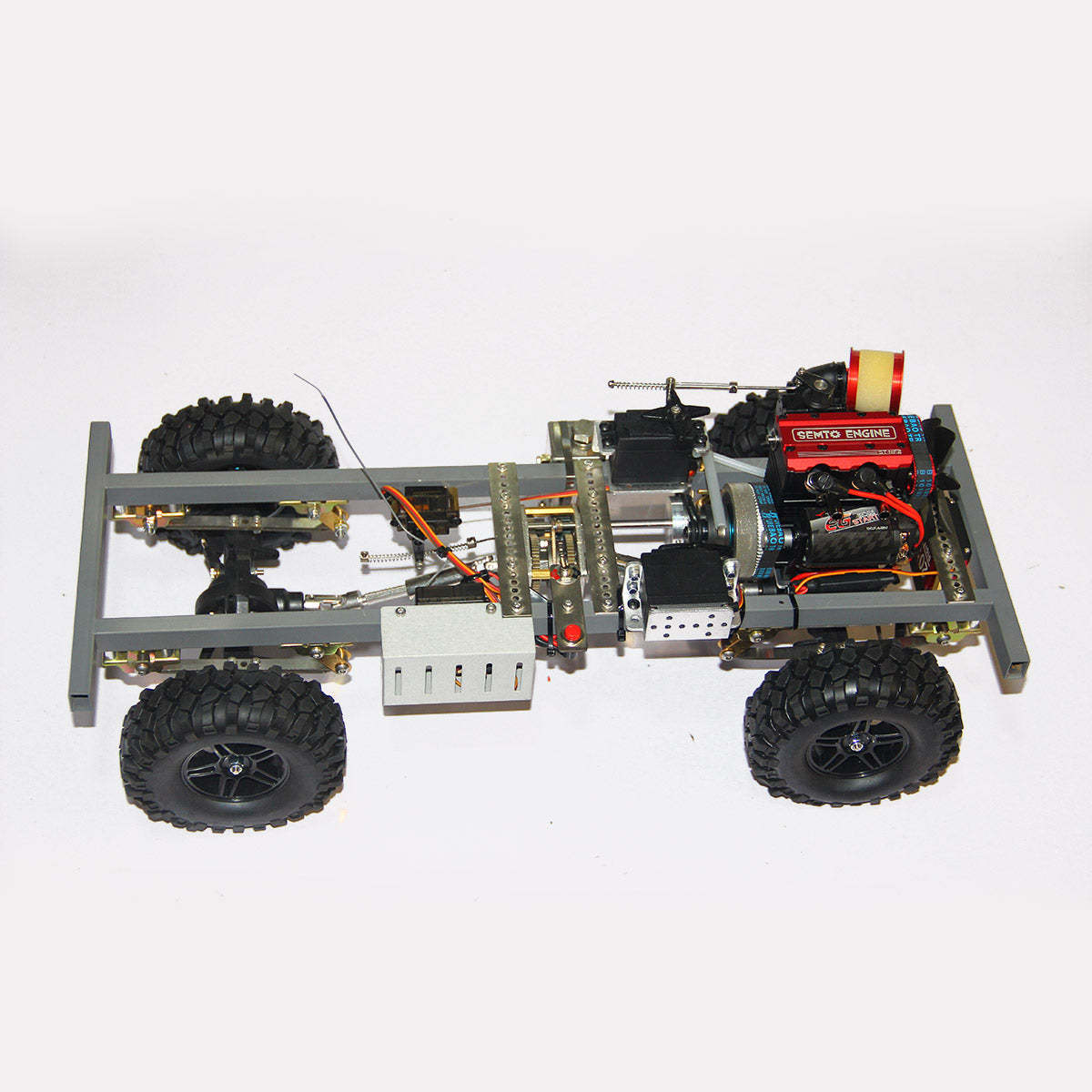 Custom 1/10 4WD Nitro Off-Road RC Car with SEMTO ST-NF2 Twin-Cylinder Engine RTR