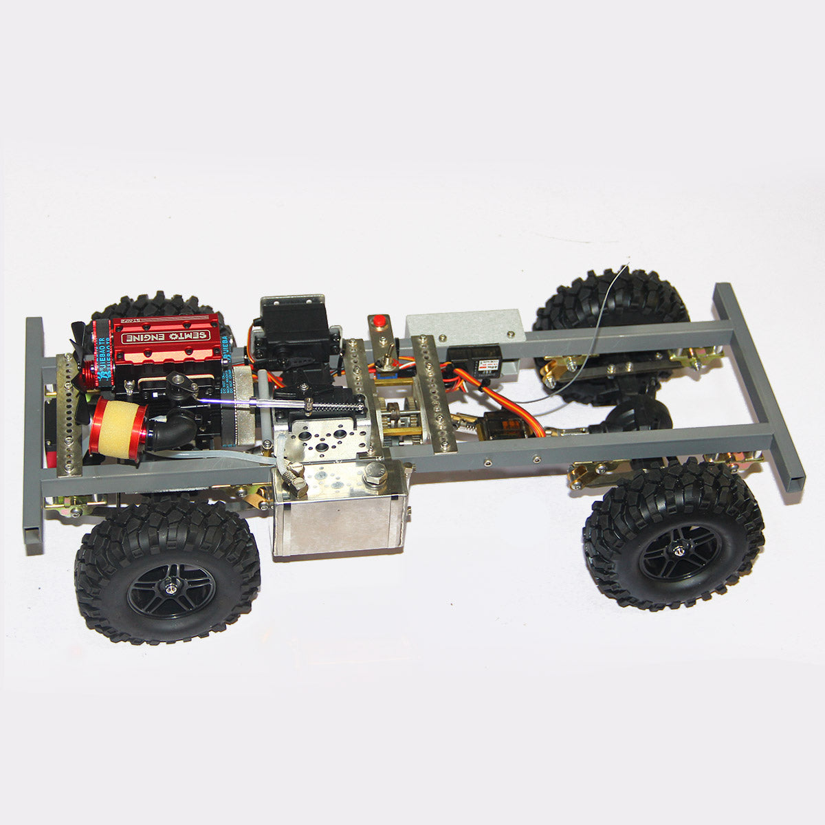 Custom 1/10 4WD Nitro Off-Road RC Car with SEMTO ST-NF2 Twin-Cylinder Engine RTR