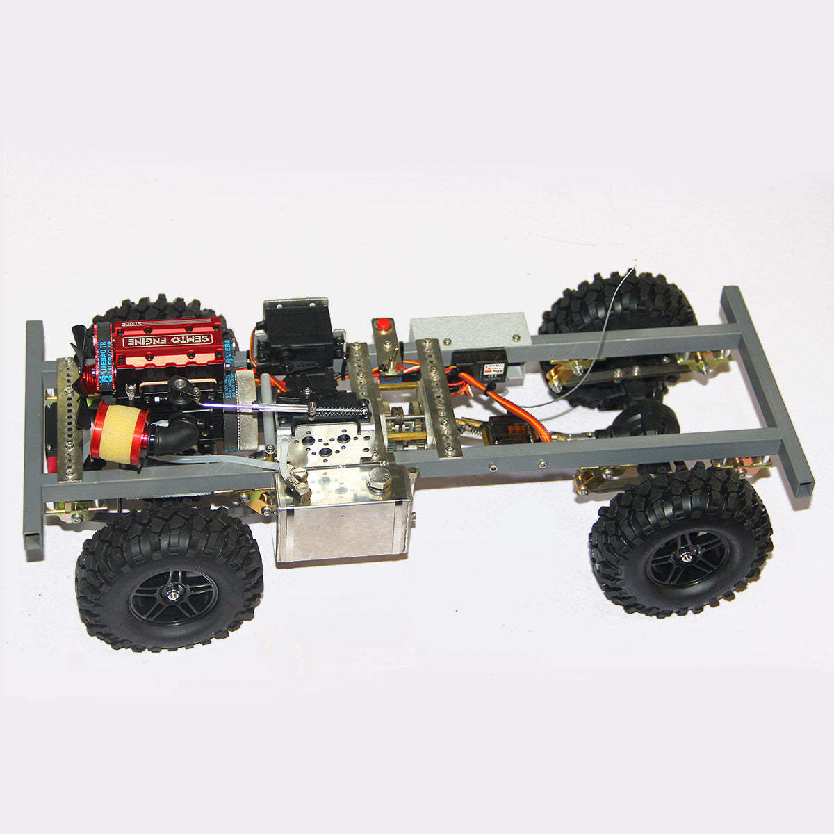 Custom 1/10 4WD Nitro Off-Road RC Car with SEMTO ST-NF2 Twin-Cylinder Engine RTR