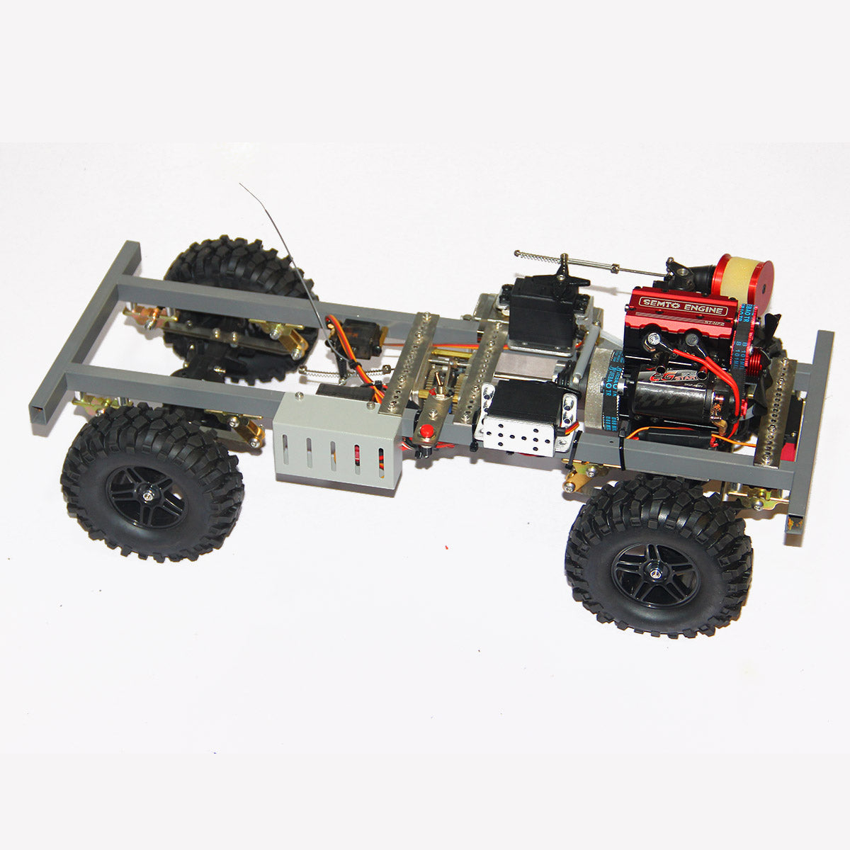 Custom 1/10 4WD Nitro Off-Road RC Car with SEMTO ST-NF2 Twin-Cylinder Engine RTR
