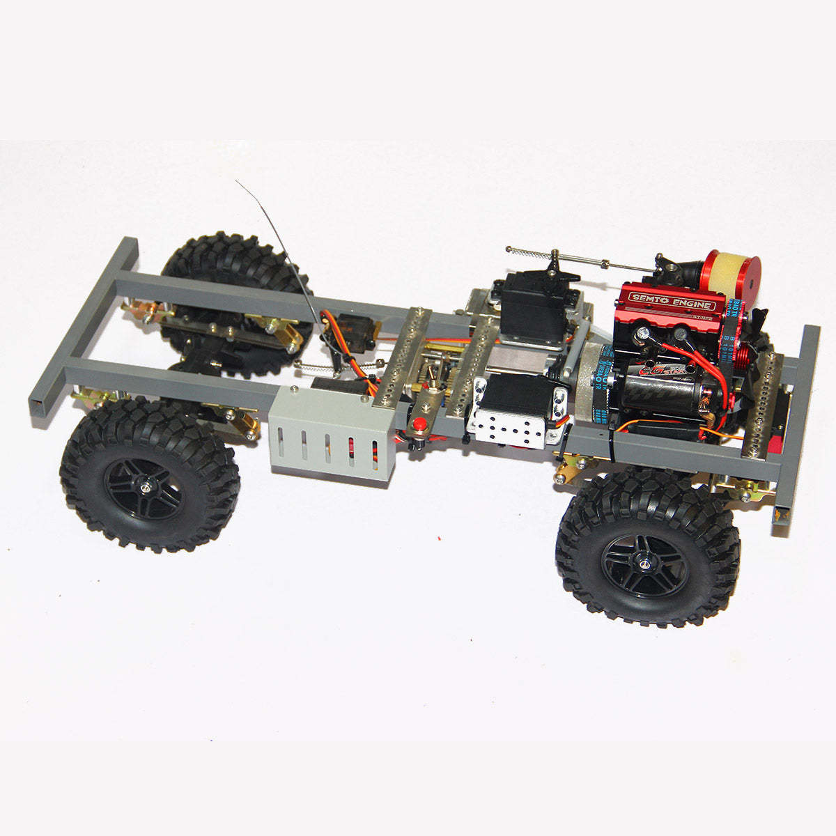 Custom 1/10 4WD Nitro Off-Road RC Car with SEMTO ST-NF2 Twin-Cylinder Engine RTR
