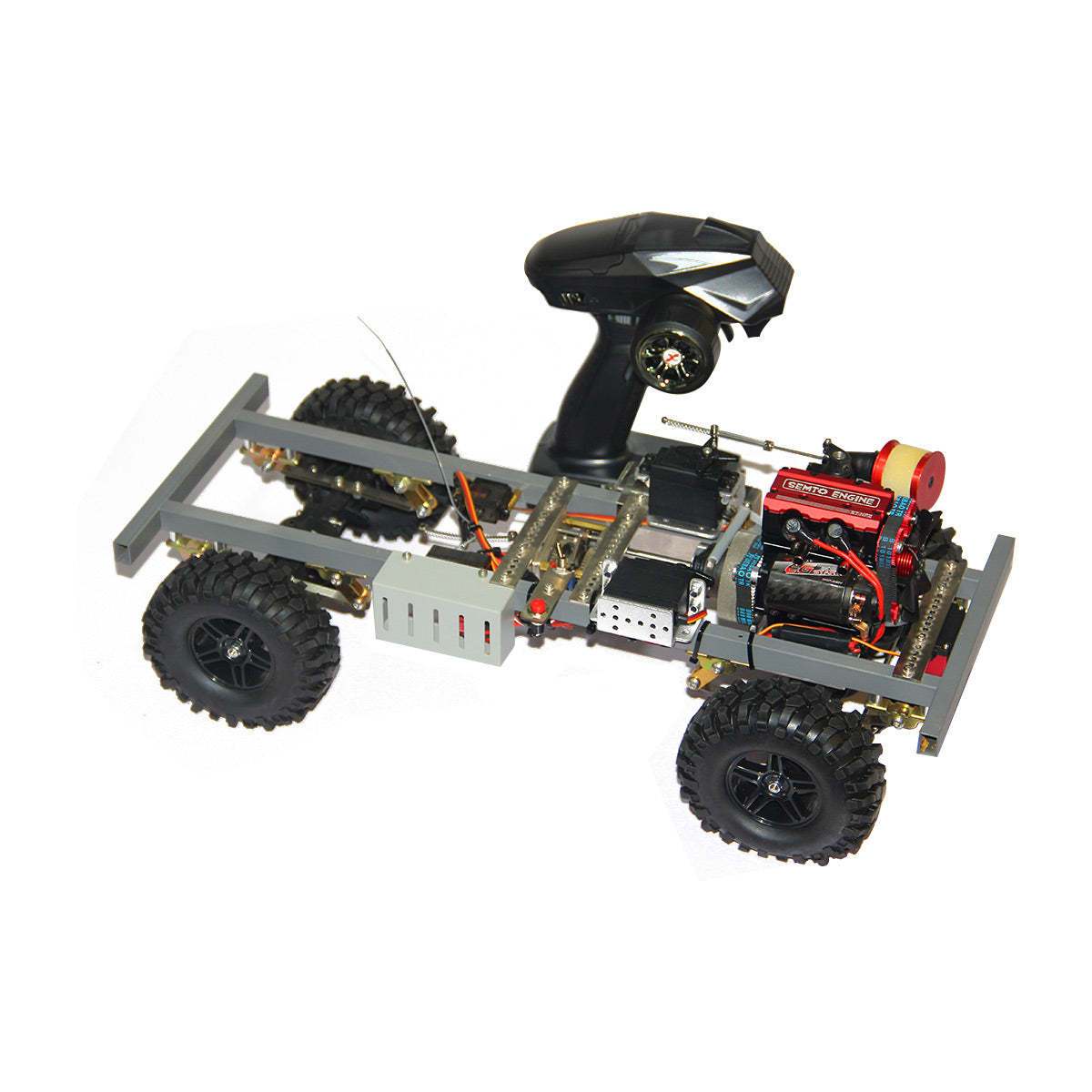 Custom 1/10 4WD Nitro Off-Road RC Car with SEMTO ST-NF2 Twin-Cylinder Engine RTR