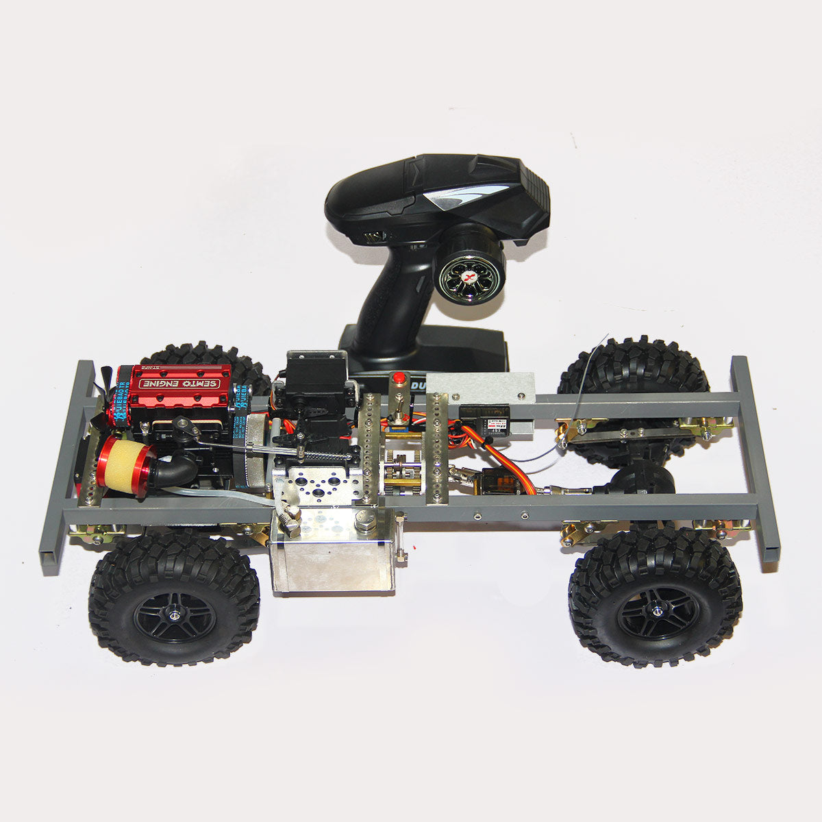Custom 1/10 4WD Nitro Off-Road RC Car with SEMTO ST-NF2 Twin-Cylinder Engine RTR