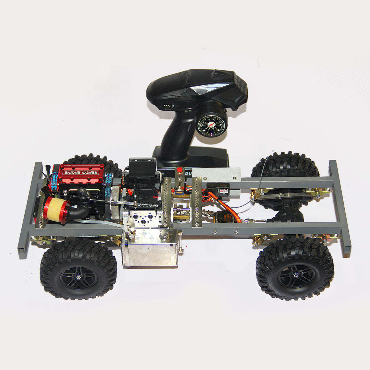 Custom 1/10 4WD Nitro Off-Road RC Car with SEMTO ST-NF2 Twin-Cylinder Engine RTR