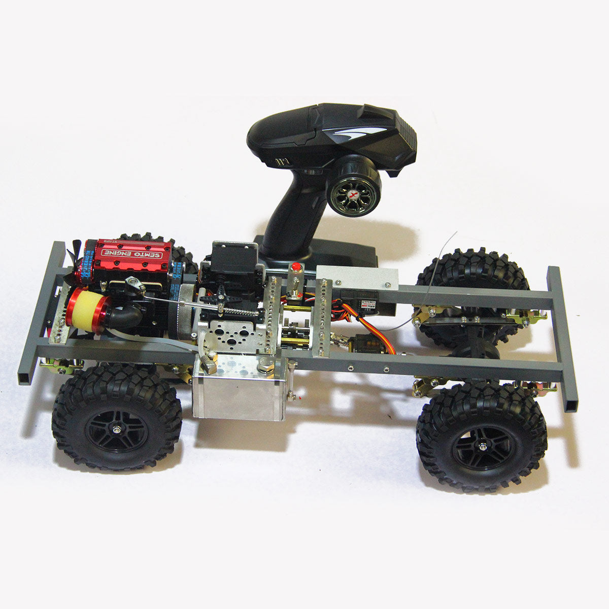Custom 1/10 4WD Nitro Off-Road RC Car with SEMTO ST-NF2 Twin-Cylinder Engine RTR