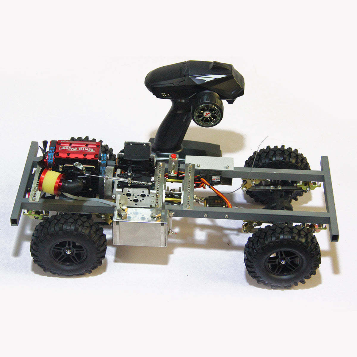 Custom 1/10 4WD Nitro Off-Road RC Car with SEMTO ST-NF2 Twin-Cylinder Engine RTR