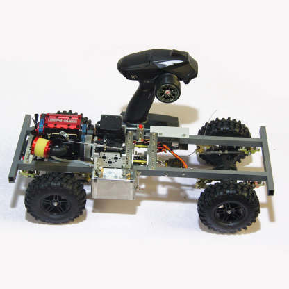 Custom 1/10 4WD Nitro Off-Road RC Car with SEMTO ST-NF2 Twin-Cylinder Engine RTR