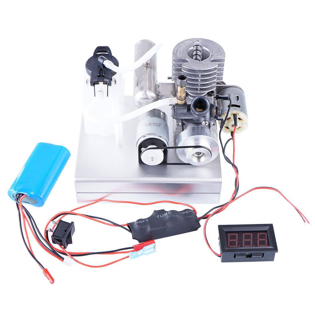 Custom Level 15 Methanol Engine Generator Model Kit DIY 12V Electric Start Physics Toy