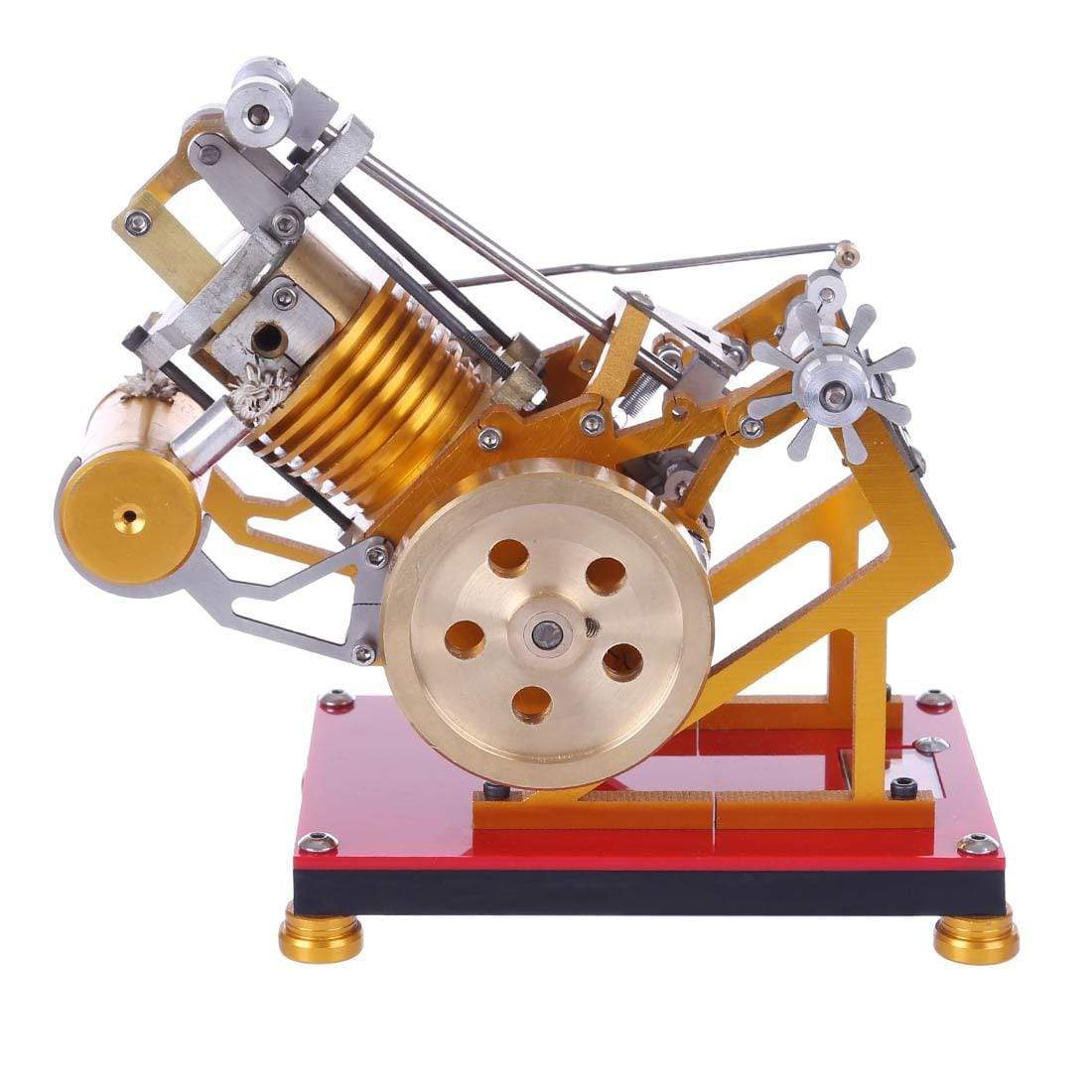 Custom V1-45 Flame Licker Vacuum Engine Model SOHC 45° Structure Physics Collection Toy