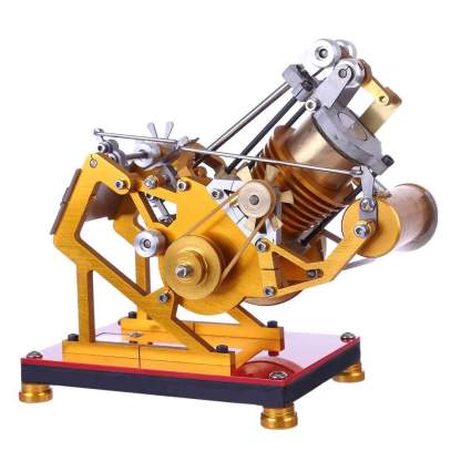Custom V1-45 Flame Licker Vacuum Engine Model SOHC 45° Structure Physics Collection Toy