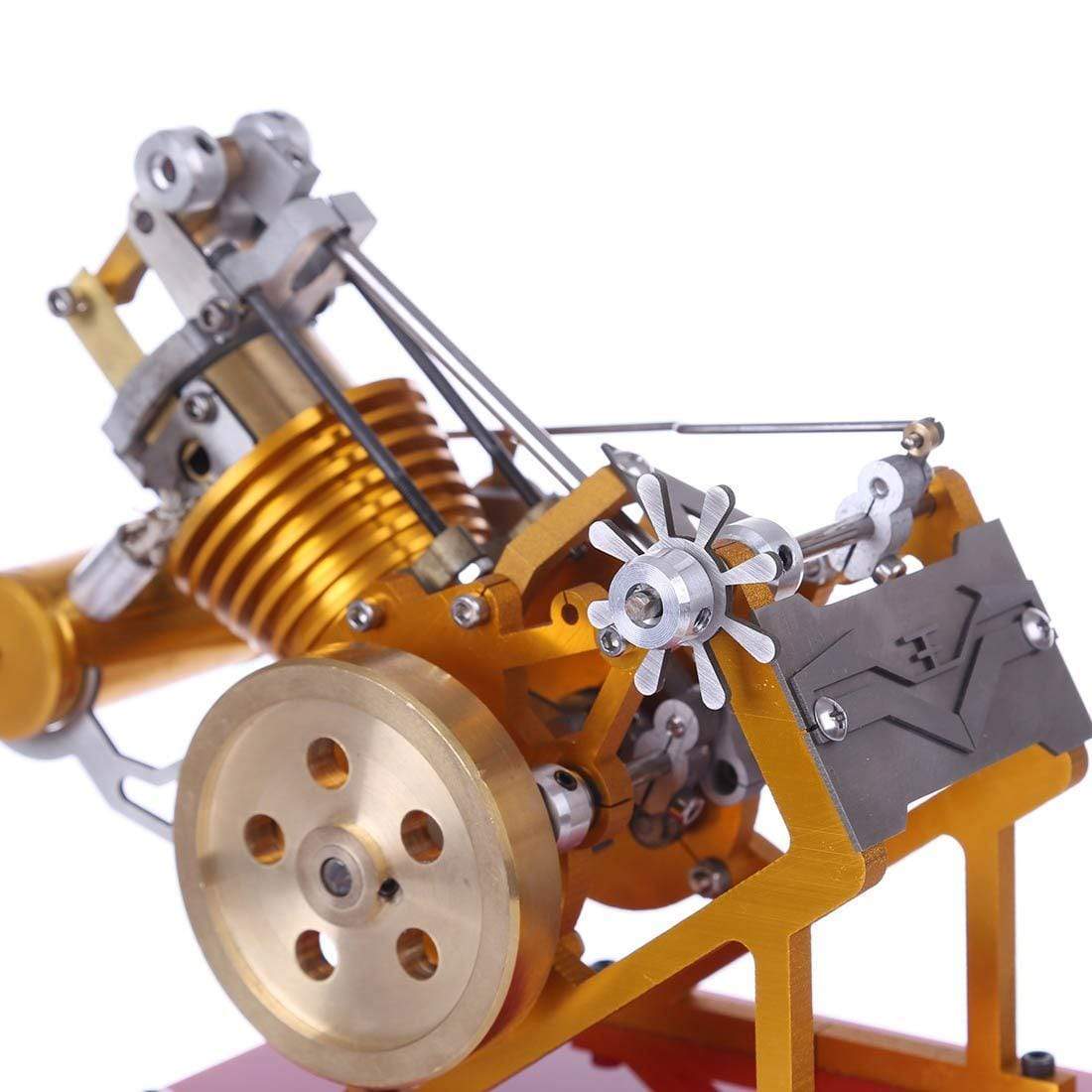 Custom V1-45 Flame Licker Vacuum Engine Model SOHC 45° Structure Physics Collection Toy