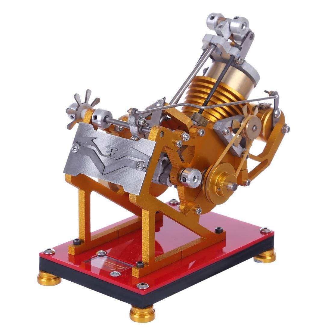 Custom V1-45 Flame Licker Vacuum Engine Model SOHC 45° Structure Physics Collection Toy