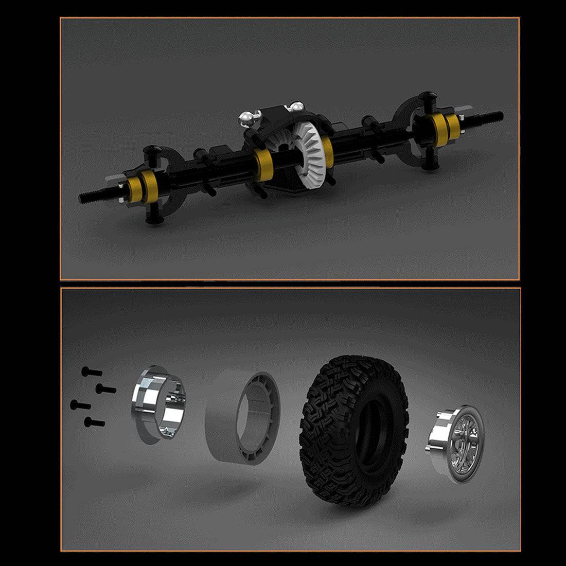 D1RC 1/18 Scale 4WD Mini RC Rock Crawler Pickup Truck RTR-helloworld7