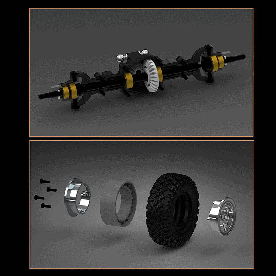 D1RC 1/18 Scale 4WD Mini RC Rock Crawler Pickup Truck RTR-helloworld7