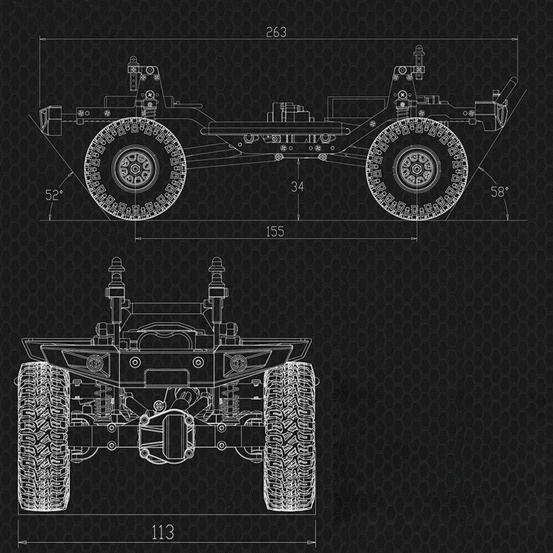 D1RC 1/18 Scale 4WD Mini RC Rock Crawler Pickup Truck RTR-helloworld7