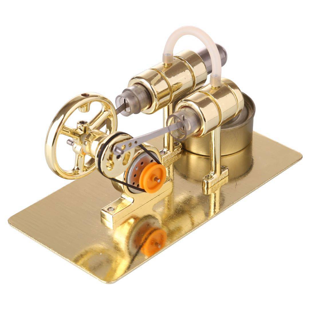 DIY Assembly Single Cylinder Stirling Engine Generator Kit Golden Metal Physics Toy