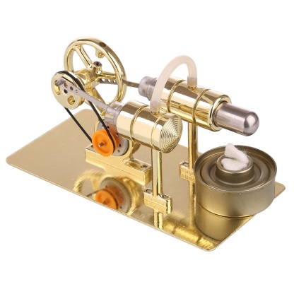 DIY Assembly Single Cylinder Stirling Engine Generator Kit Golden Metal Physics Toy