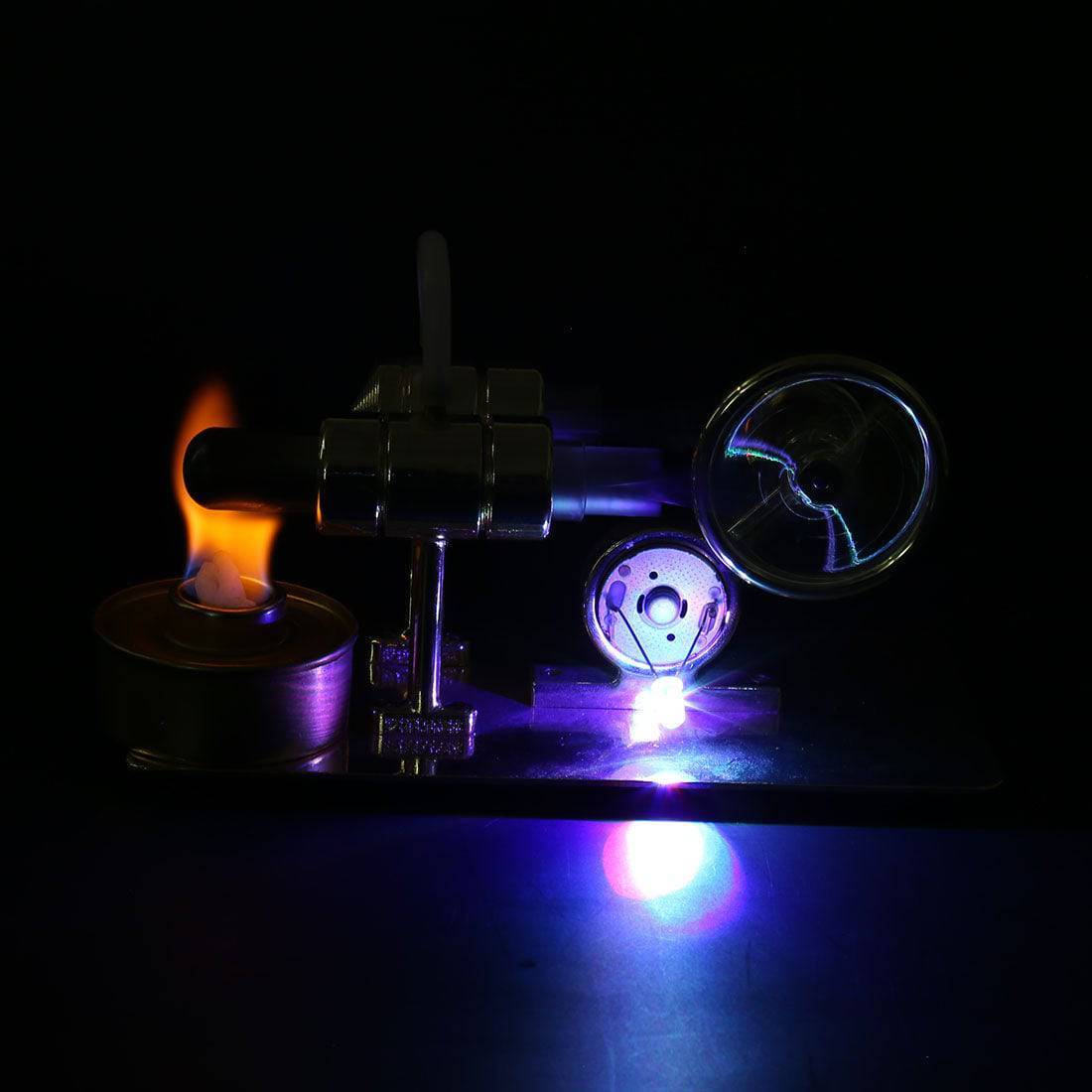 DIY Assembly Single Cylinder Stirling Engine Generator Kit Golden Metal Physics Toy