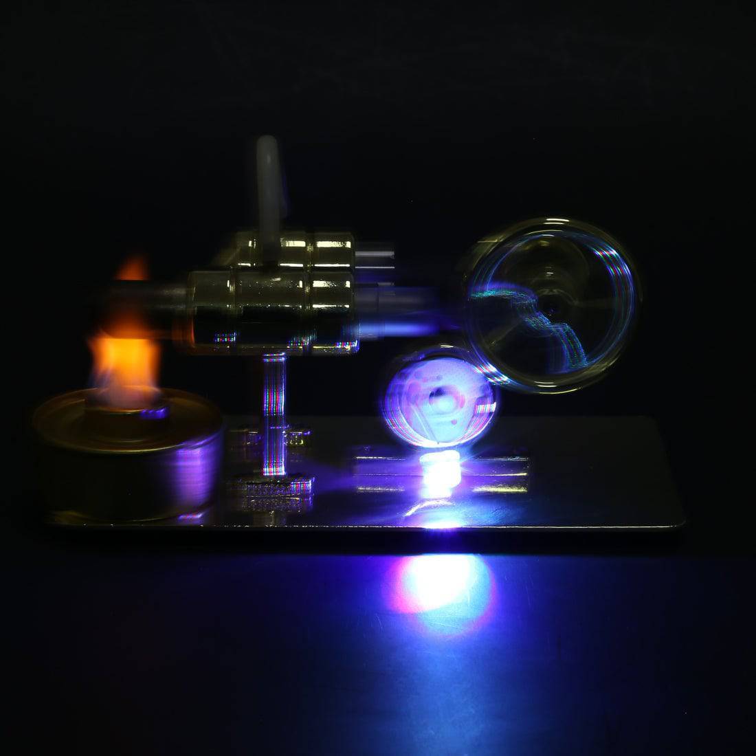 DIY Assembly Single Cylinder Stirling Engine Generator Kit Golden Metal Physics Toy