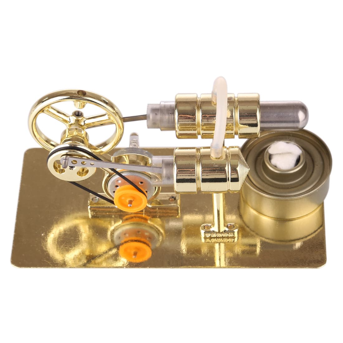 DIY Assembly Single Cylinder Stirling Engine Generator Kit Golden Metal Physics Toy