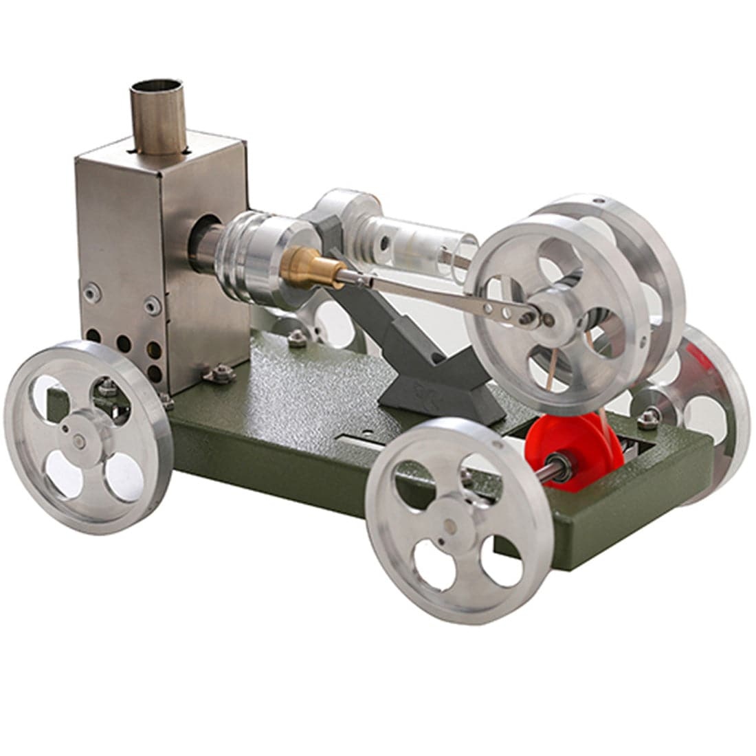 DIY Assembly Stirling Engine Car Model Kit Metal Heat Power Vehicle Physics Toy
