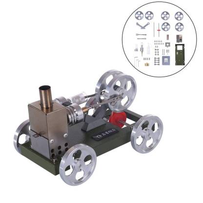 DIY Assembly Stirling Engine Car Model Kit Metal Heat Power Vehicle Physics Toy