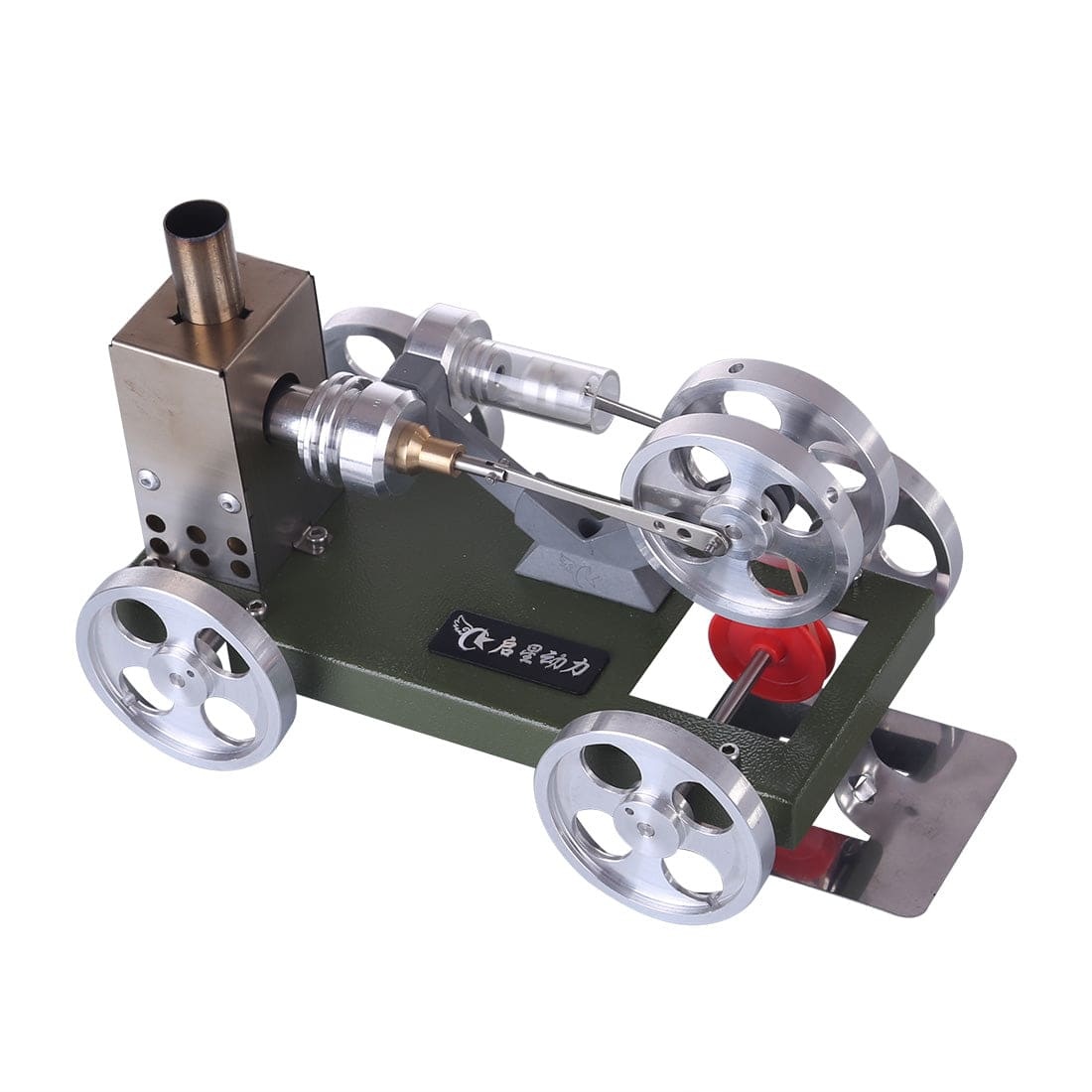 DIY Assembly Stirling Engine Car Model Kit Metal Heat Power Vehicle Physics Toy