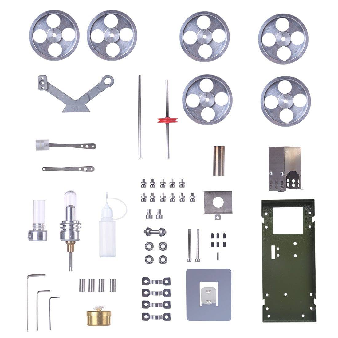 DIY Assembly Stirling Engine Car Model Kit Metal Heat Power Vehicle Physics Toy