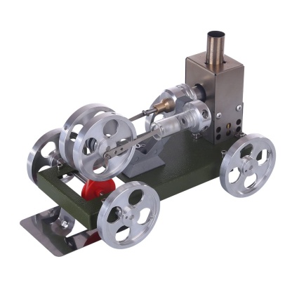 DIY Assembly Stirling Engine Car Model Kit Metal Heat Power Vehicle Physics Toy