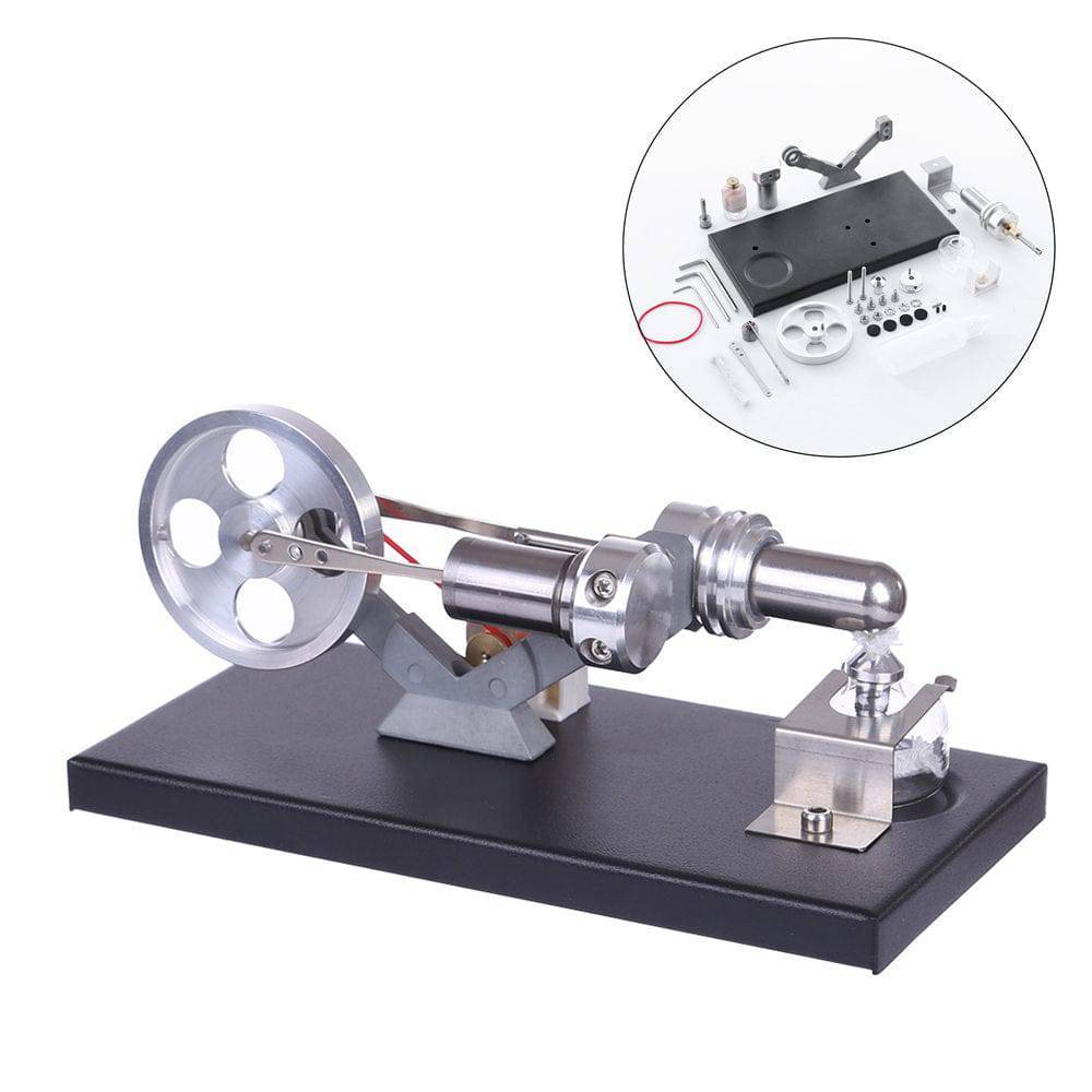 DIY Assembly Stirling Engine Generator Kit with 4 LED Lights Physics Experiment Toy