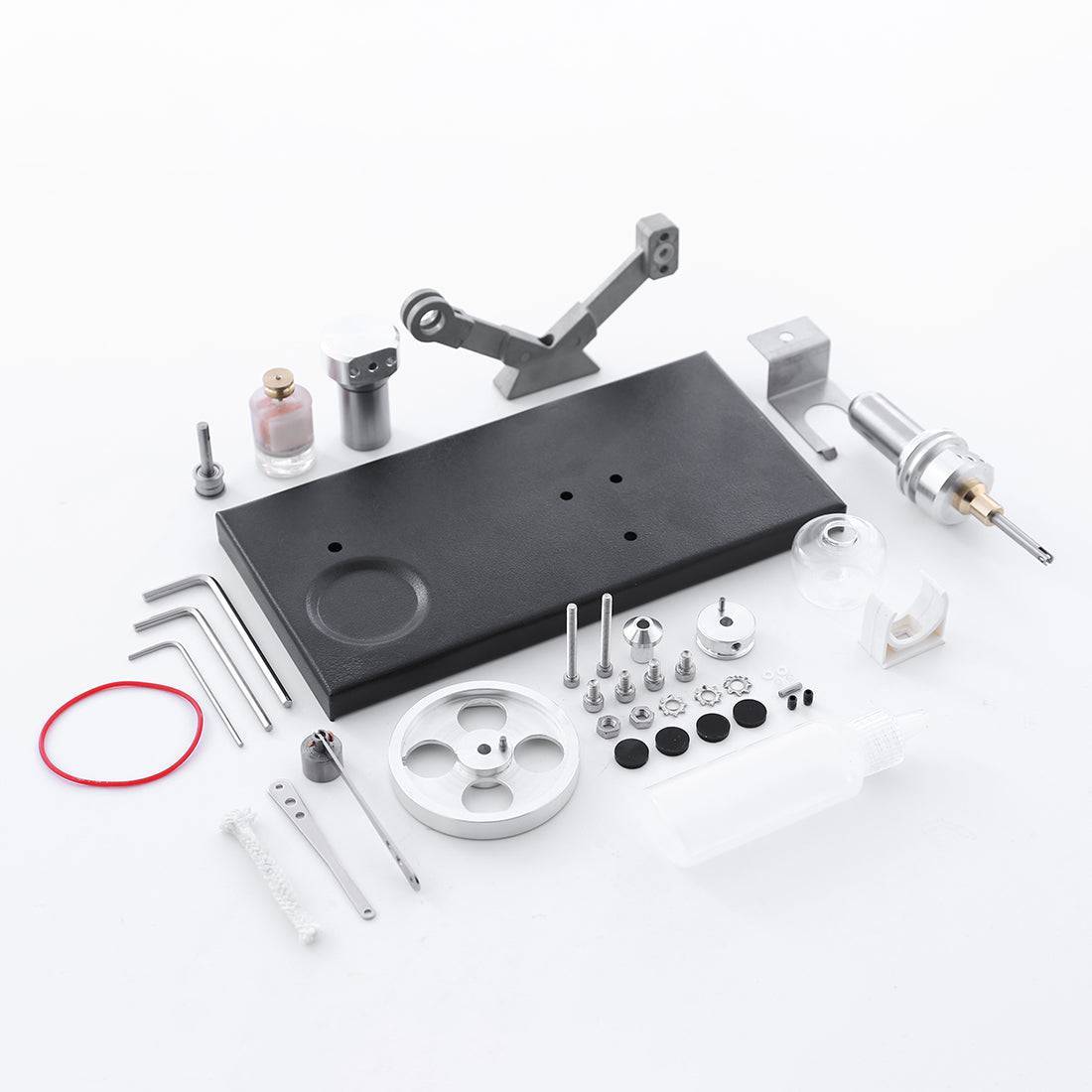 DIY Assembly Stirling Engine Generator Kit with 4 LED Lights Physics Experiment Toy