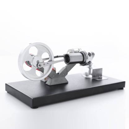 DIY Assembly Stirling Engine Generator Kit with 4 LED Lights Physics Experiment Toy