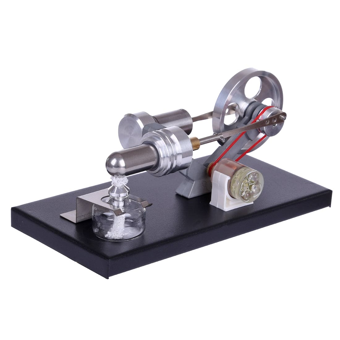 DIY Assembly Stirling Engine Generator Kit with 4 LED Lights Physics Experiment Toy
