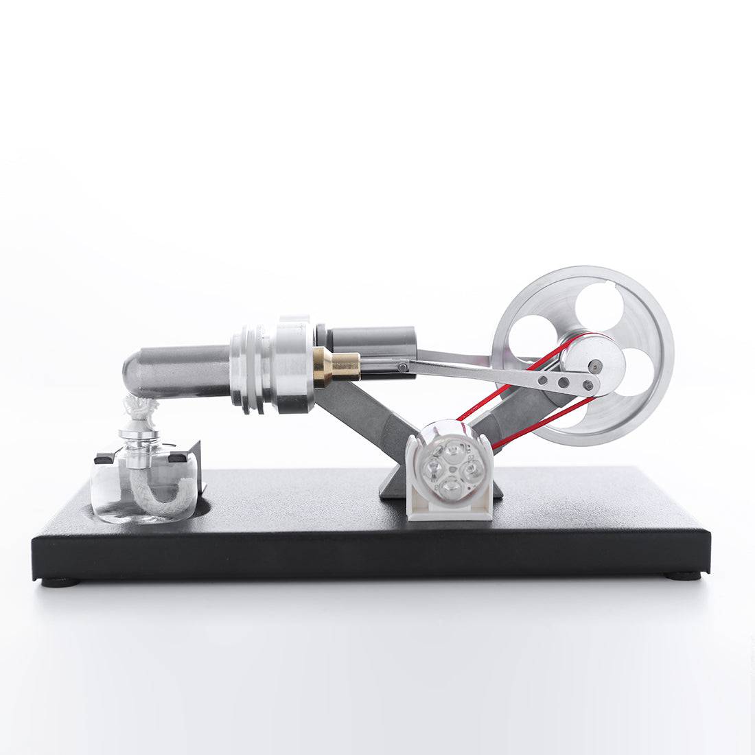 DIY Assembly Stirling Engine Generator Kit with 4 LED Lights Physics Experiment Toy
