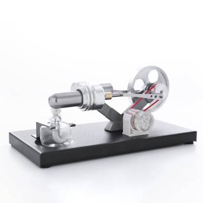 DIY Assembly Stirling Engine Generator Kit with 4 LED Lights Physics Experiment Toy