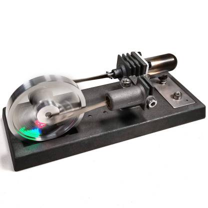 DIY Gamma Type Stirling Engine Kit with Luminous Flywheel Science Gift
