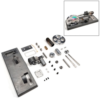 DIY Gamma Type Stirling Engine Kit with Luminous Flywheel Science Gift