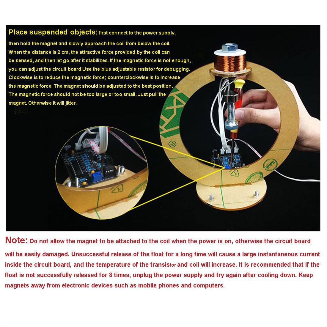 DIY Magnetic Levitation Kit 12V Maglev Module Science Physics Experiment STEM Toy