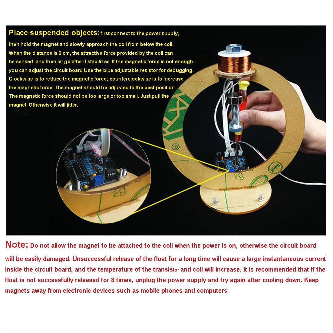 DIY Magnetic Levitation Kit 12V Maglev Module Science Physics Experiment STEM Toy